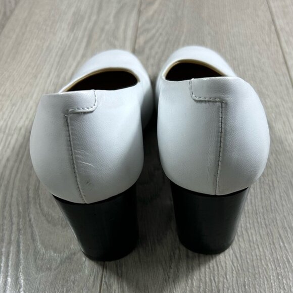 Frank & Oak White Leather Block Heels - Picture 9 of 9